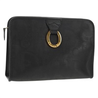 【原宿店限定】クリスチャンディオール Christian Dior クラッチバッグ トロッターキャンバス PVC ブラック ゴールド レディース ep11095V