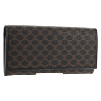 【原宿店限定】セリーヌ CELINE 長財布 マカダムキャンバス PVCレザー ブラック レディース am9298V