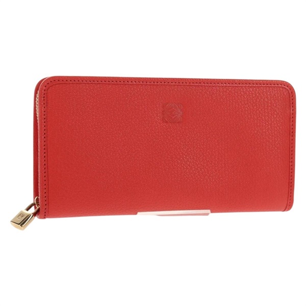 【原宿店限定】ロエベ LOEWE 長財布 アナグラム レザー レッド レディース am9318V