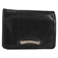 【原宿店限定】クロムハーツ Chrome Hearts コンパクトウォレット 財布 ジョーイ レザー ブラック レディース 136314M
