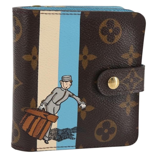 【原宿店限定】ルイ・ヴィトン LOUIS VUITTON コンパクト ジップ 財布 モノグラム グルーム ブルー M60036 レディース 143001V