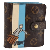【原宿店限定】ルイ・ヴィトン LOUIS VUITTON コンパクト ジップ 財布 モノグラム グルーム ブルー M60036 レディース 143001V