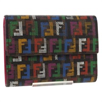 【原宿店限定】フェンディ FENDI 三つ折り財布 ズッカキャンバス マルチカラー ゴールド レディース 145553V