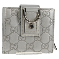 【原宿店限定】グッチ GUCCI 二つ折り財布 GGキャンバス アビー グッチシマ レザー シルバー 154205 レディース am9314V