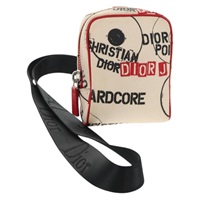 【原宿店限定】クリスチャンディオール Christian Dior ポーチ ハードコア キャンバス ホワイト レッド レディース 143024V