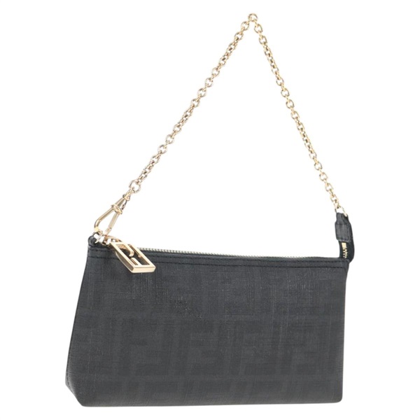 【原宿店限定】フェンディ FENDI アクセサリーポーチ ズッカキャンバス PVC ブラック ゴールド レディース 143790V