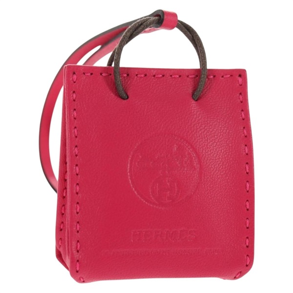 【原宿店限定】エルメス HERMES サックオランジュ チャーム レザー ピンク レディース 143017M