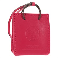 【原宿店限定】エルメス HERMES サックオランジュ チャーム レザー ピンク レディース 143017M