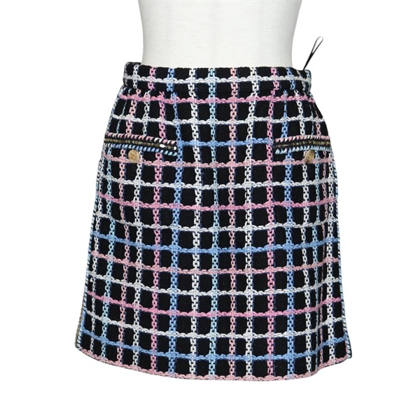 【原宿店限定】シャネル CHANEL スカート ツイード ネイビー レディース 136320M