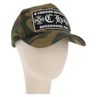 【原宿店限定】クロムハーツ Chrome Hearts キャップ CHパッチ クロスボール トラッカー キャンバス グリーン レディース 142393M