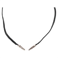 【原宿店限定】クロムハーツ Chrome Hearts ネックレス スクロールレザーブレード Ag925 ブラック レディース 141205M