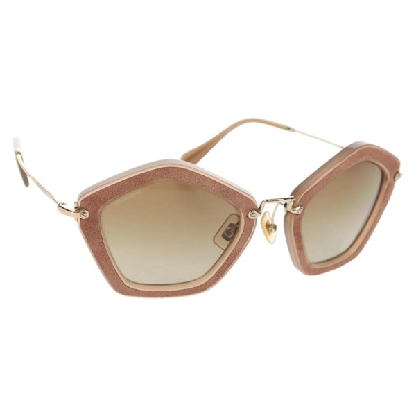 【原宿店限定】ミュウ ミュウ Miu Miu サングラス メタル ベージュ レディース 143021M