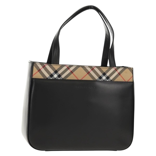 【原宿店限定】バーバリー BURBERRY ハンドバッグ ノバチェック レザー ブラック ベージュ レディース am9429V