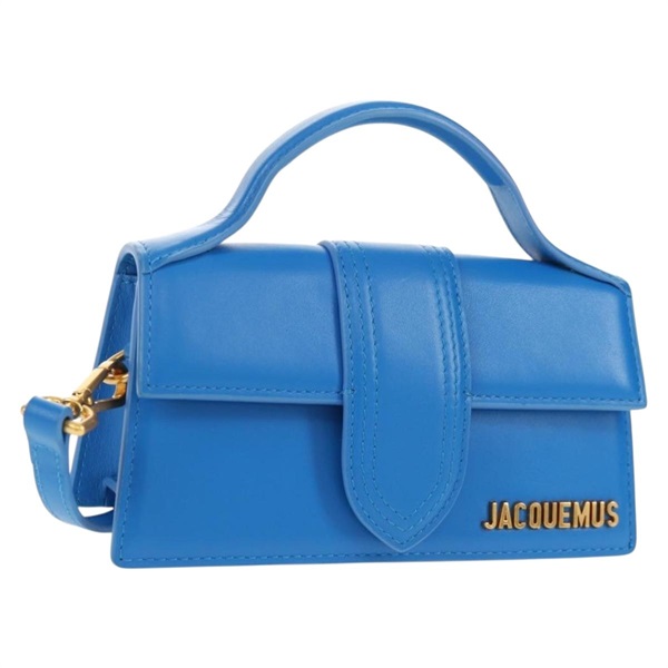 【原宿店限定】ジャックムス JACQUEMUS バンビーノ ハンドバッグ レザー 2way ブルー ゴールド レディース 145626M