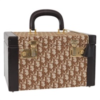 【原宿店限定】クリスチャンディオール Christian Dior ハンドバッグ トロッターキャンバス バニティ ベージュ ゴールド レディース 143663V