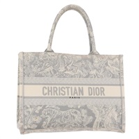 【原宿店限定】クリスチャンディオール Christian Dior トワルドジュイ ブックトート ハンドバッグ キャンバス グレー レディース ka013V