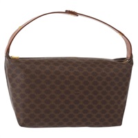 【原宿店限定】セリーヌ CELINE ハンドバッグ マカダムキャンバス PVCレザー ブラウン ゴールド レディース yk19506V