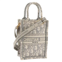【原宿店限定】クリスチャンディオール Christian Dior ショルダーバッグ オブリーク ブックトート キャンバス グレー ゴールド レディース 129785M
