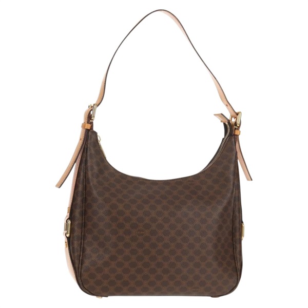 【原宿店限定】セリーヌ CELINE ショルダーバッグ マカダムキャンバス PVCレザー ブラウン ゴールド レディース 144707V