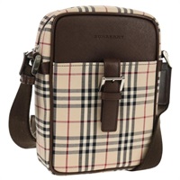 【原宿店限定】バーバリー BURBERRY ショルダーバッグ ノバチェック キャンバス ベージュ シルバー レディース am9514V