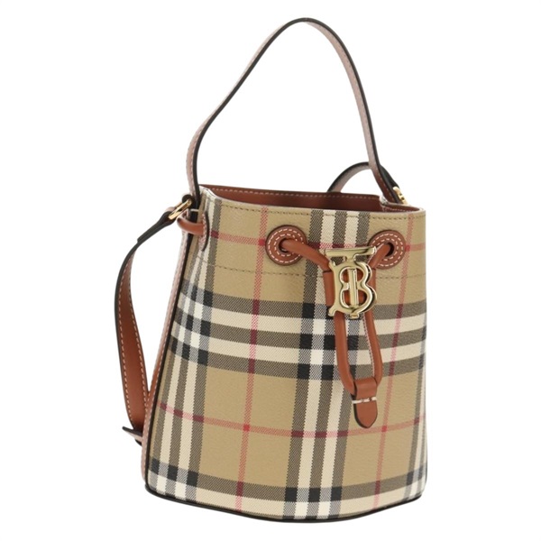 【原宿店限定】バーバリー BURBERRY ショルダーバッグ ノバチェック PVC ベージュ ゴールド レディース 147574M