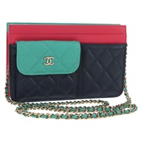 【原宿店限定】シャネル CHANEL ショルダーバッグ マトラッセ チェーン ラムスキン ネイビー ゴールド レディース 147911M