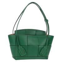 【原宿店限定】ボッテガヴェネタ BOTTEGAVENETA ミニ アルコ ショルダーバッグ マキシイントレチャート レザー グリーン レディース hk3230M