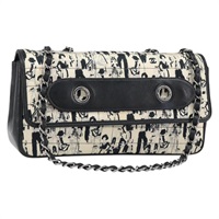 【原宿店限定】シャネル CHANEL ショルダーバッグ チョコバー チェーン サテン ブラック シルバー レディース 144833V