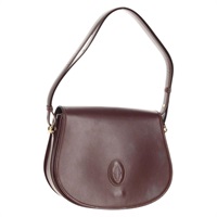 【原宿店限定】カルティエ CARTIER ショルダーバッグ マストライン レザー ボルドー ゴールド レディース 153624V