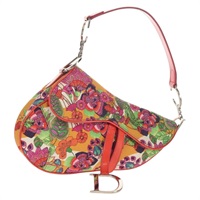 【原宿店限定】クリスチャンディオール Christian Dior サドルバッグ ショルダーバッグ キャンバス ピンク シルバー レディース 153630SAV