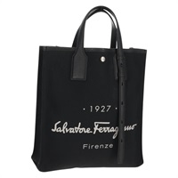 【原宿店限定】サルヴァトーレフェラガモ Salvatore Ferragamo トートバッグ キャンバス レザー ブラック レディース SW1725V