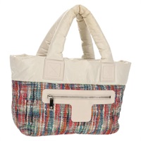 【原宿店限定】シャネル CHANEL コココクーン トートバッグ ナイロン ホワイト シルバー レディース 148203V