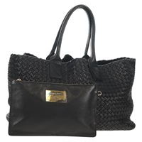 【原宿店限定】ボッテガヴェネタ BOTTEGAVENETA カバ MM トートバッグ イントレチャート レザー ブラック 115664 レディース 149722V