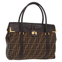 【原宿店限定】フェンディ FENDI トートバッグ ズッカキャンバス ブラック ブラウン レディース 134349AV
