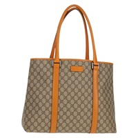 【原宿店限定】グッチ GUCCI トートバッグ GGスプリーム PVC ベージュ シルバー 114288 レディース 153030V