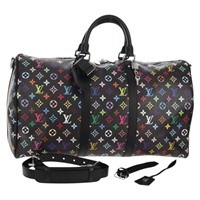 【原宿店限定】ルイ・ヴィトン LOUIS VUITTON キーポルバンドリエール50 ボストンバッグ モノグラム マルチカラー LV×TM ブラック M13745 レディース 147914SM