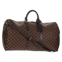 【原宿店限定】ルイ・ヴィトン LOUIS VUITTON キーポルバンドリエール 55 ボストンバッグ ダミエ エベヌ N41414 レディース am9712V