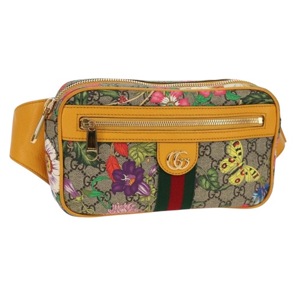 【原宿店限定】グッチ GUCCI ボディバッグ GGスプリーム オフィディア ウェブシェリーライン PVC ベージュ ゴールド 574796 レディース 147687M