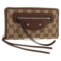【原宿店限定】グッチ GUCCI 長財布 GGキャンバス GUCCI x BALENCIAGA コラボ ベージュ シルバー 681710 レディース BA7286M