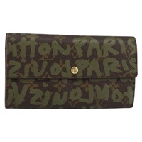 【原宿店限定】ルイ・ヴィトン LOUIS VUITTON ポルトモネクレディ 長財布 モノグラムグラフィティ カーキ M92188 レディース 154174V