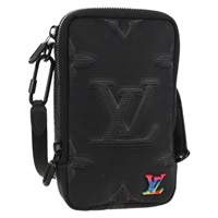 【原宿店限定】ルイ・ヴィトン LOUIS VUITTON ダブルフォンポーチ ポーチ 3Dモノグラム ブラック M80141 レディース 140387M