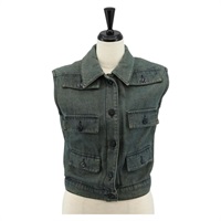 【原宿店限定】シャネル CHANEL 上着 ベスト コットン ブルー レディース 129779M