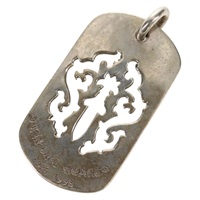 【原宿店限定】クロムハーツ Chrome Hearts カットアウトダガー ドッグタグ ネックレス ペンダントトップ Ag925 シルバー レディース 141204M