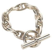 【原宿店限定】エルメス HERMES シェーヌ ダンクルGM ブレスレット Ag925 12 Links シルバー レディース 140416M