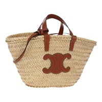 【原宿店限定】セリーヌ CELINE パニエ ハンドバッグ ラフィア 2way ベージュ レディース 155327M