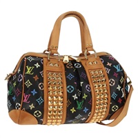 【原宿店限定】ルイ・ヴィトン LOUIS VUITTON コートニーMM ハンドバッグ モノグラムマルチカラー 2way ブラック M45642 レディース BA8731V