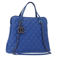 【原宿店限定】シャネル CHANEL ハンドバッグ マトラッセ ラムスキン 2way ブルー レディース 157282SAM