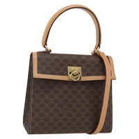 【原宿店限定】セリーヌ CELINE ハンドバッグ マカダムキャンバス PVCレザー 2way ブラウン ゴールド レディース am10307V