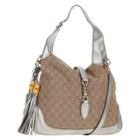 【原宿店限定】グッチ GUCCI ショルダーバッグ GGキャンバス ニュージャッキー 2way ベージュ ゴールド 246907 レディース 154082V