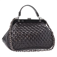 【原宿店限定】シャネル CHANEL ショルダーバッグ マトラッセ チェーン パテントレザー 2way パープル シルバー レディース 146555V